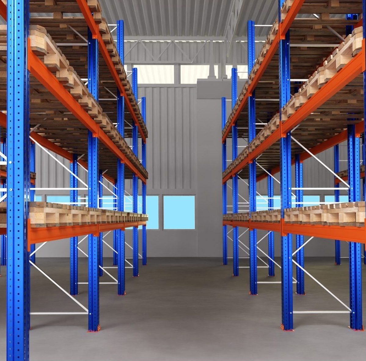 Warehouse,Space.,Shelving,With,Pallets,For,Long-term,Storage.,Empty,Warehouse